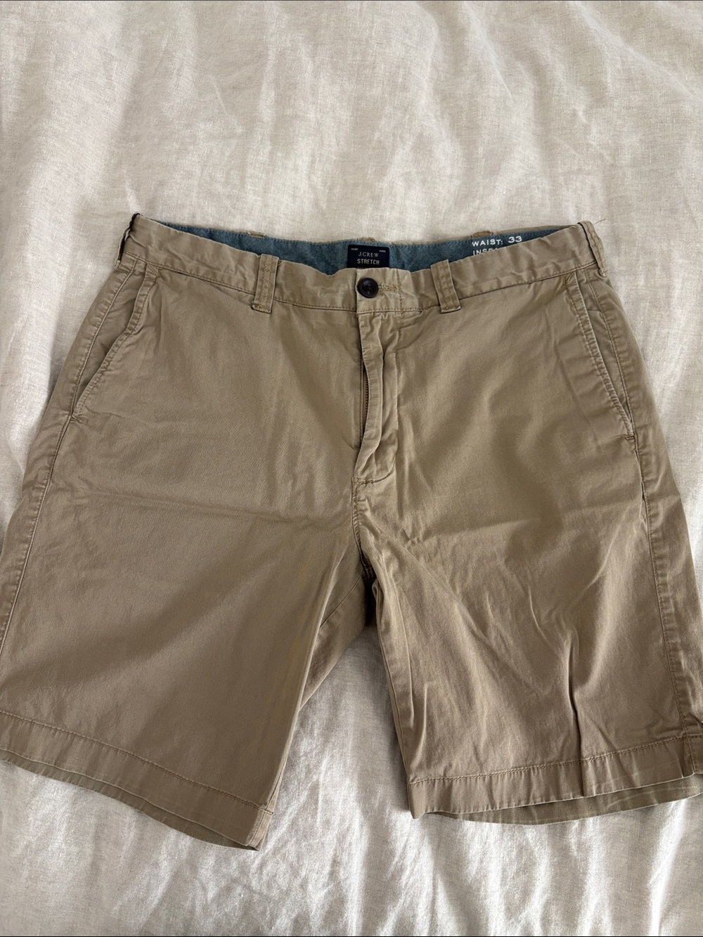 J. Crew Men's Khaki Stretch Cotton Casual Shorts
